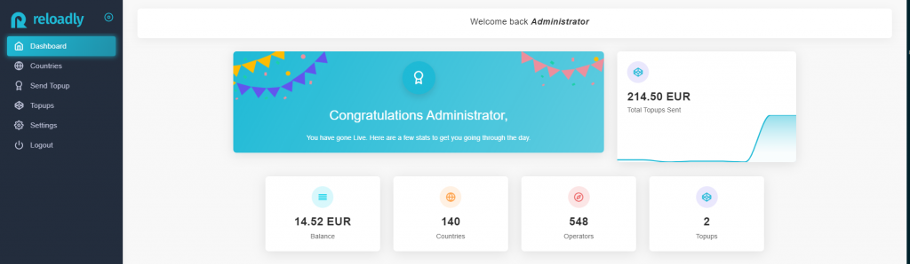 reloadly bulk airtime dashboard balance