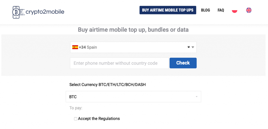 crypto mobile top up